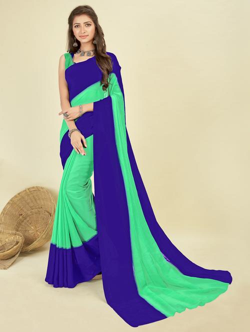 women casual wear georgette saree with blouse - 21412596 - Very Small Image - 1