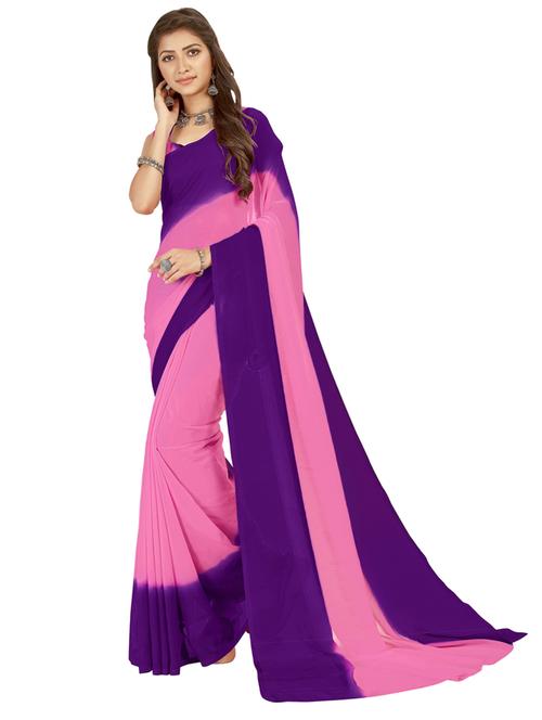 women casual wear georgette saree with blouse - 21412600 - Very Small Image - 1