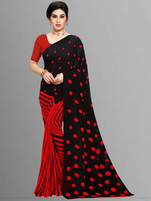 women printed casual wear saree with blouse - 21412615 - Very Small Image - 1