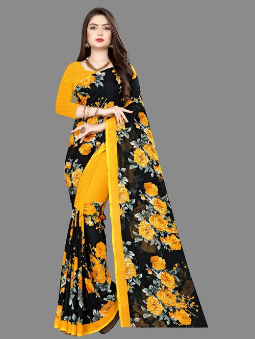 women printed casual wear saree with blouse - 21412620 - Very Small Image - 1