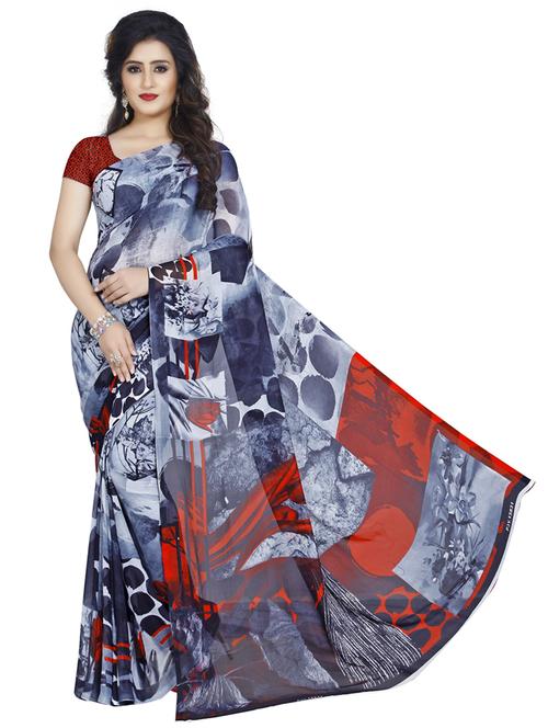 women casual wear georgette saree with blouse - 21412658 - Very Small Image - 1