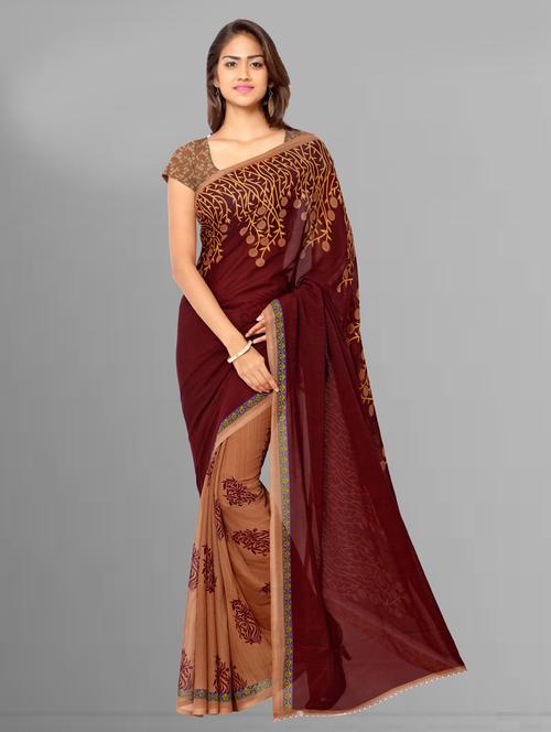 women casual wear georgette saree with blouse - 21412664 - Very Small Image - 1