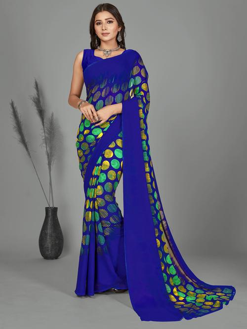 women printed casual wear saree with blouse - 21412690 - Very Small Image - 1
