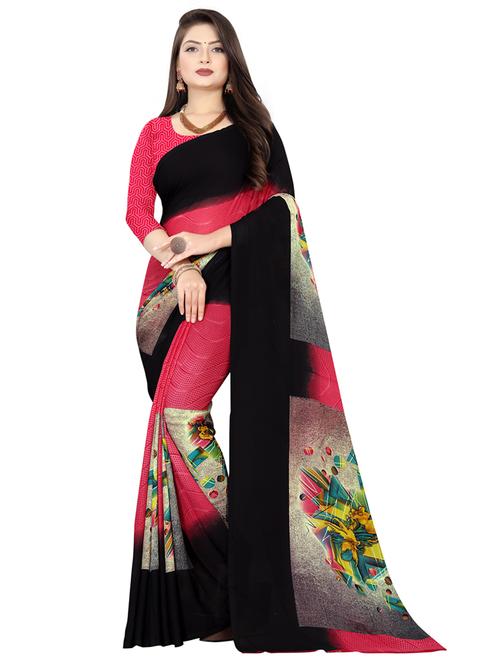 women casual wear georgette saree with blouse - 21412696 - Very Small Image - 1