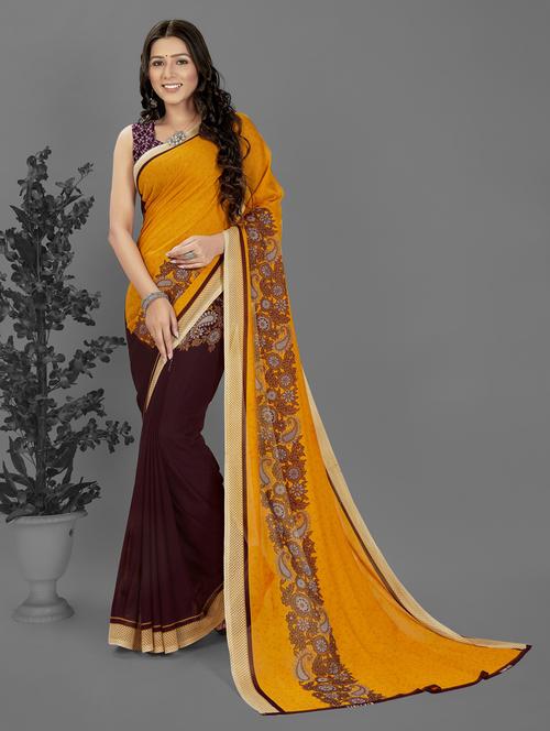 women printed casual wear saree with blouse - 21412720 - Very Small Image - 1