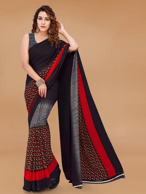 women casual wear georgette saree with blouse - 21412725 - Very Small Image - 1