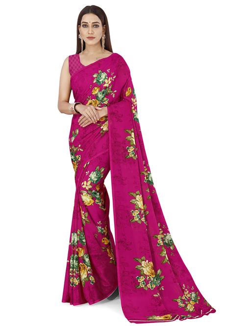 women casual wear georgette saree with blouse - 21412728 - Very Small Image - 1
