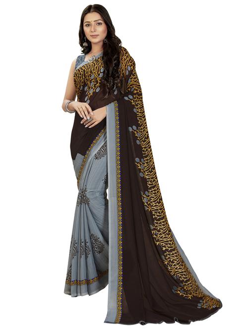 women casual wear georgette saree with blouse - 21412740 - Very Small Image - 1