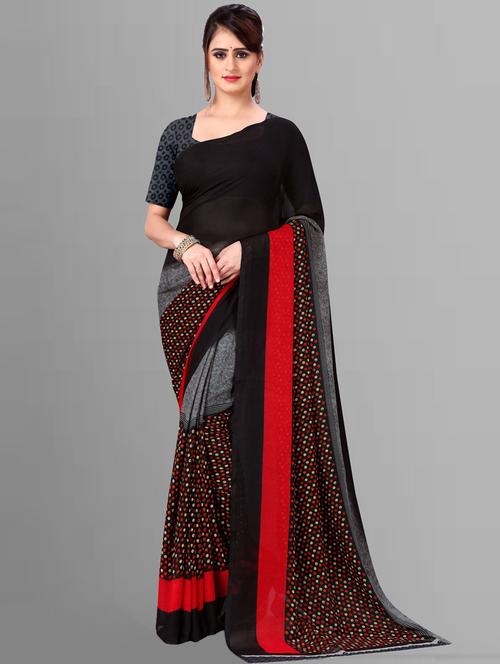 women casual wear georgette saree with blouse - 21412803 - Very Small Image - 1