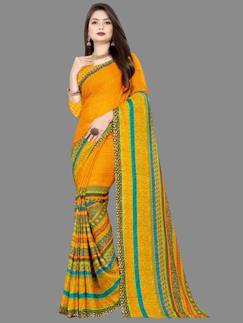 women printed casual wear saree with blouse - 21412815 - Very Small Image - 1