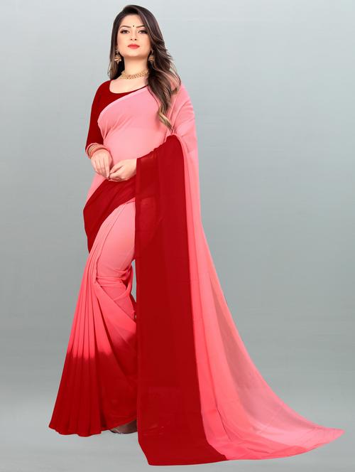 women casual wear georgette saree with blouse - 21412830 - Very Small Image - 1