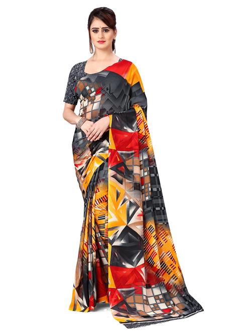 women casual wear georgette saree with blouse - 21412832 - Very Small Image - 1