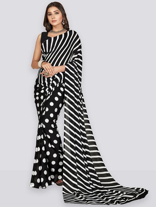 women casual wear georgette saree with blouse - 21412835 - Very Small Image - 1