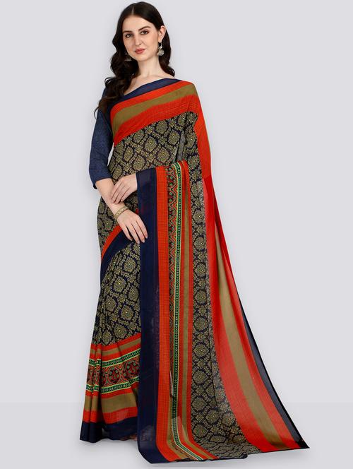 women casual wear georgette saree with blouse - 21412854 - Very Small Image - 1