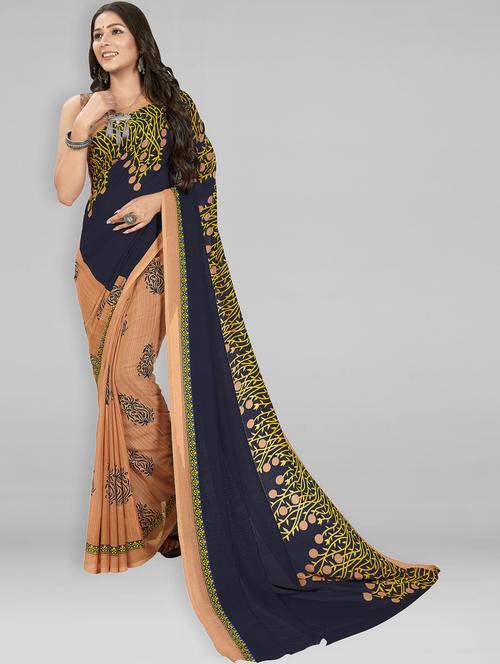 women casual wear georgette saree with blouse - 21412877 - Very Small Image - 1