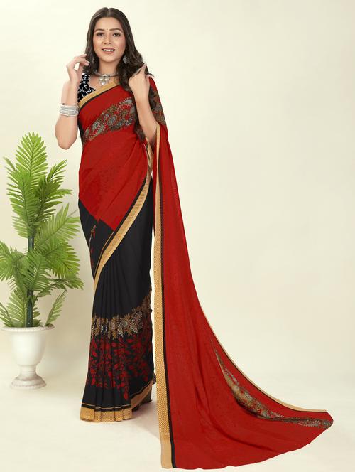 women casual wear georgette saree with blouse - 21412888 - Very Small Image - 1