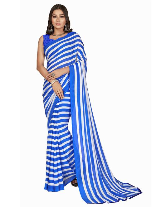 women casual wear georgette saree with blouse - 21412898 - Very Small Image - 1
