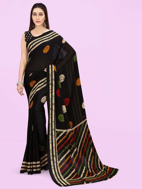 women casual wear georgette saree with blouse - 21412900 - Very Small Image - 1