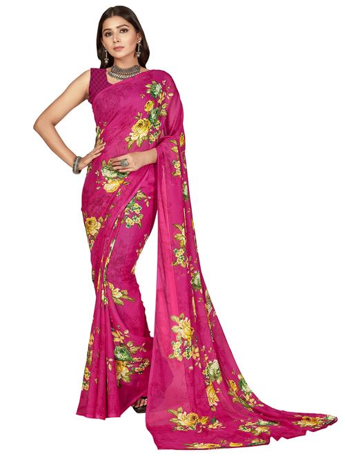 women casual wear georgette saree with blouse - 21412916 - Very Small Image - 1