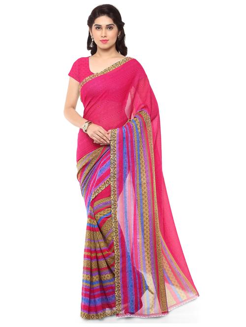 women casual wear georgette saree with blouse - 21412929 - Very Small Image - 1