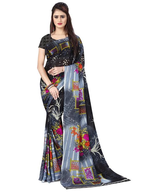 women casual wear georgette saree with blouse - 21412934 - Very Small Image - 1