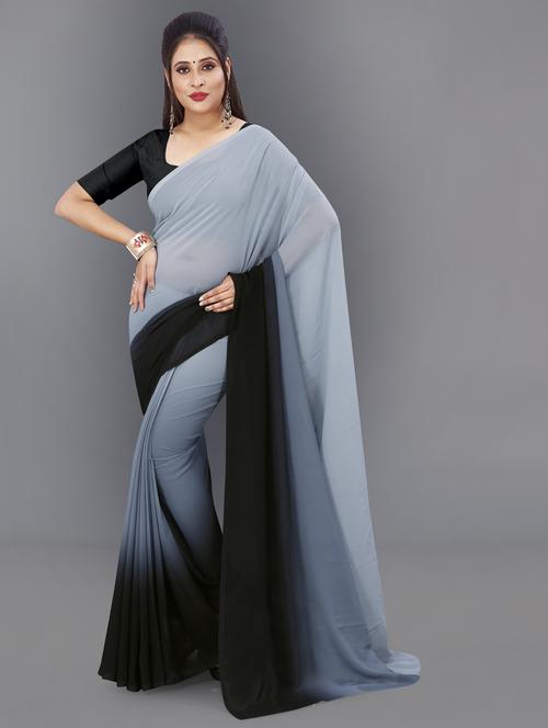 women casual wear georgette saree with blouse - 21412938 - Very Small Image - 1