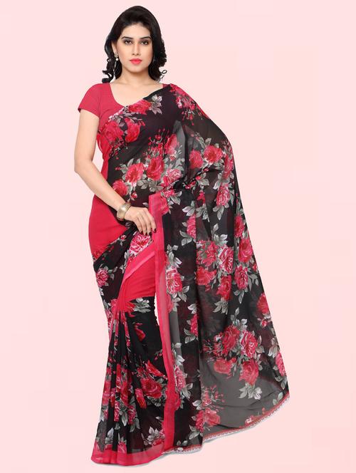 women casual wear georgette saree with blouse - 21412971 - Very Small Image - 1