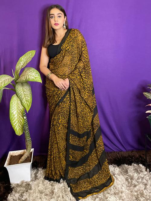 women printed casual wear saree with blouse - 21412975 - Very Small Image - 1