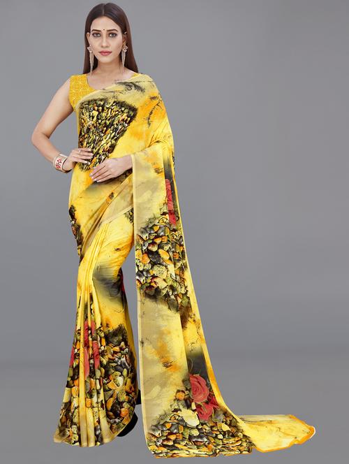 women casual wear georgette saree with blouse - 21412978 - Very Small Image - 1