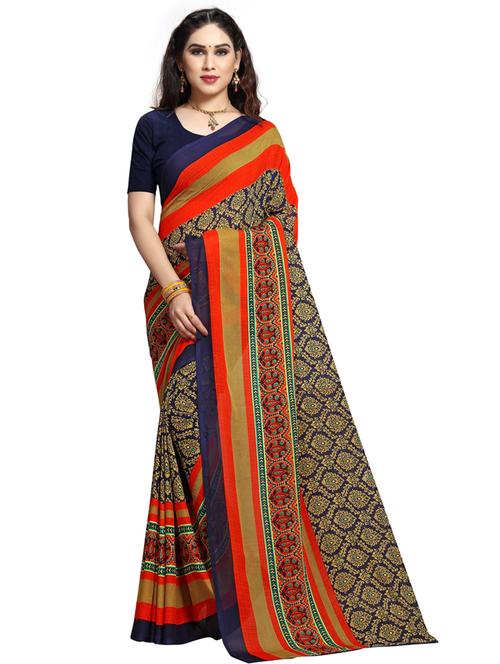 women multi color printed georgette saree with blouse - 21412979 - Very Small Image - 1