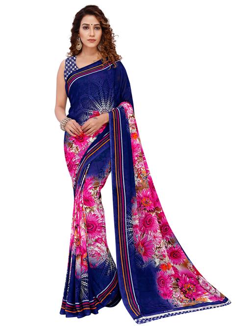 women printed casual wear saree with blouse - 21412986 - Very Small Image - 1