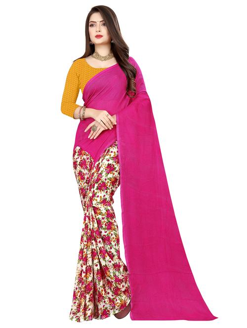 women casual wear georgette saree with blouse - 21413050 - Very Small Image - 1
