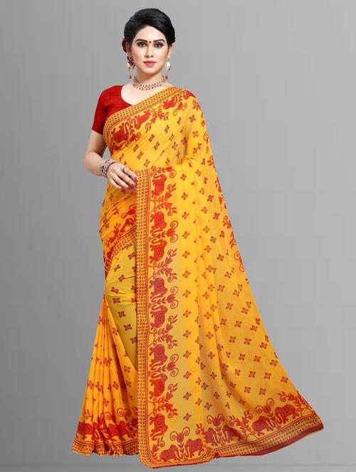 women casual wear georgette saree with blouse - 21413067 - Very Small Image - 1