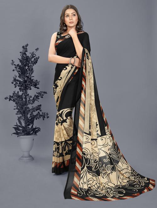 women casual wear georgette saree with blouse - 21413086 - Very Small Image - 1