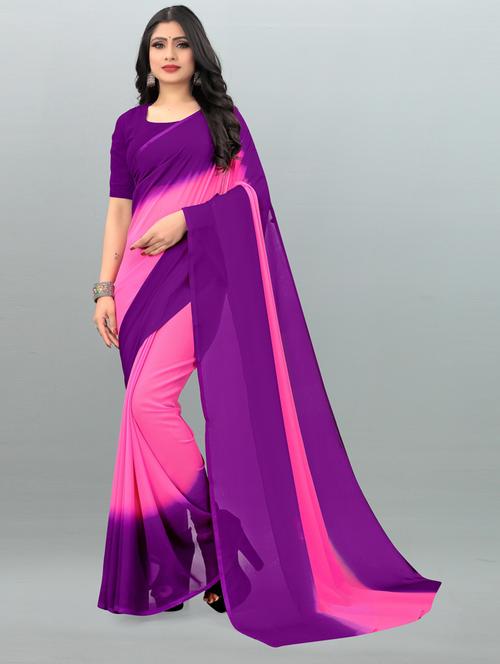 women casual wear georgette saree with blouse - 21413129 - Very Small Image - 1