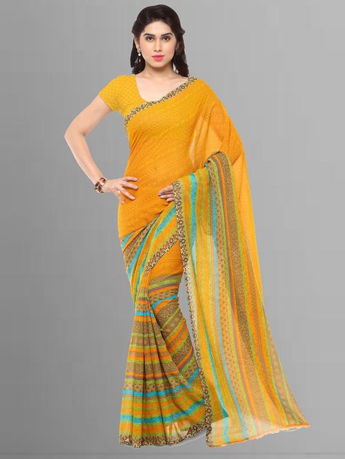 women casual wear georgette saree with blouse - 21413130 - Very Small Image - 1