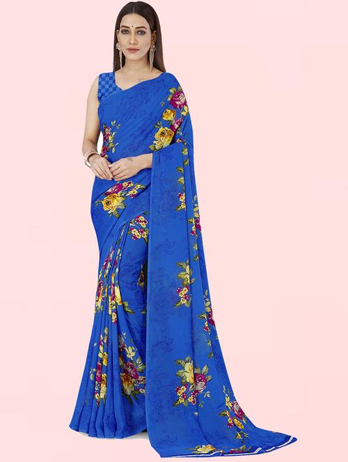 women printed casual wear saree with blouse - 21413135 - Very Small Image - 1