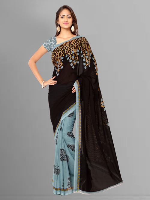 women casual wear georgette saree with blouse - 21413136 - Very Small Image - 1