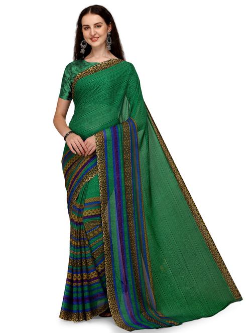 women printed casual wear saree with blouse - 21413150 - Very Small Image - 1