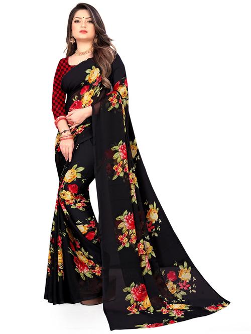 women casual wear georgette saree with blouse - 21413159 - Very Small Image - 1