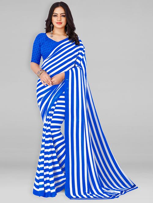 women casual wear georgette saree with blouse - 21413163 - Very Small Image - 1