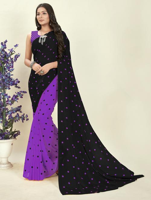 women casual wear georgette saree with blouse - 21413173 - Very Small Image - 1