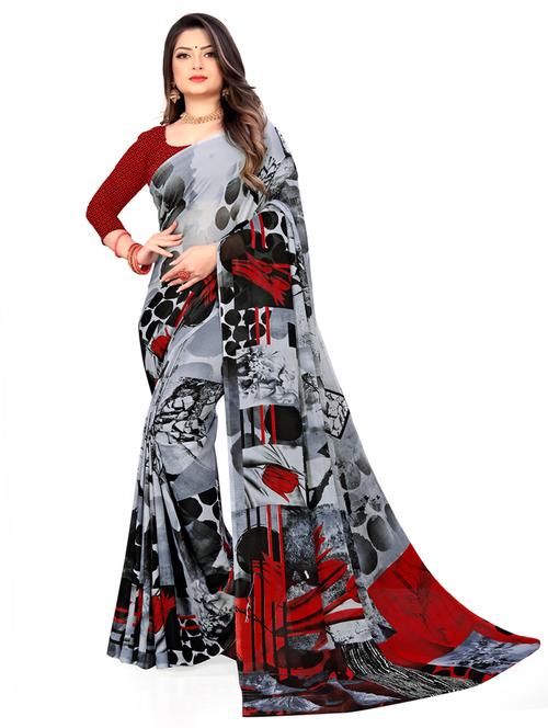 women casual wear georgette saree with blouse - 21413216 - Very Small Image - 1