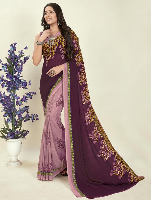 women casual wear georgette saree with blouse - 21413218 - Very Small Image - 1