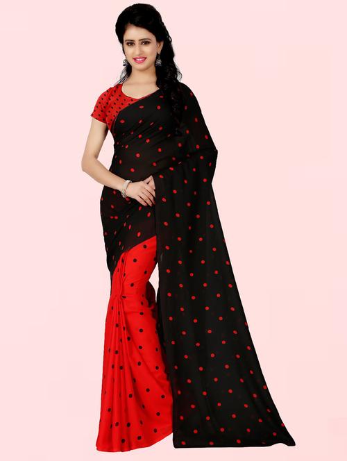 women casual wear georgette saree with blouse - 21413220 - Very Small Image - 1