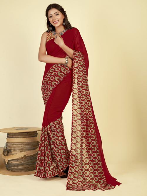 women printed casual wear saree with blouse - 21413225 - Very Small Image - 1