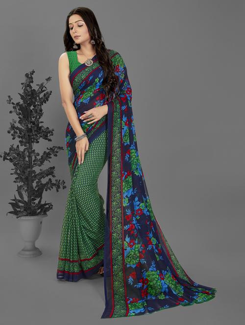 women casual wear georgette saree with blouse - 21413234 - Very Small Image - 1