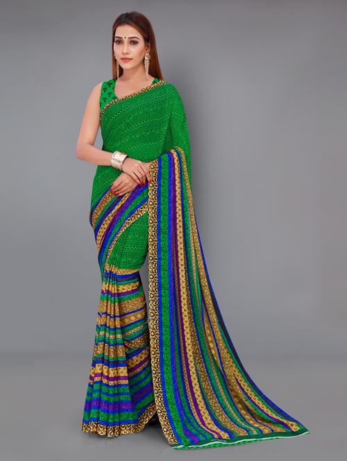 women casual wear georgette saree with blouse - 21413235 - Very Small Image - 1