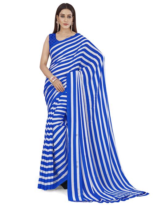 stripes printed saree with blouse - 21413328 - Very Small Image - 1