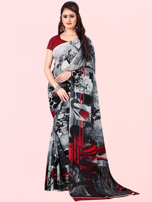 women casual wear georgette saree with blouse - 21413379 - Very Small Image - 1